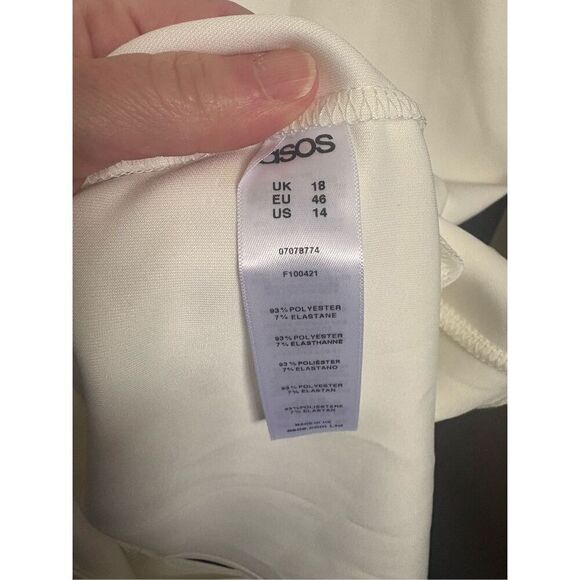 ASOS Curve Cape Plunge Midi Bodycon Dress white size 14 NWT - Picture 15 of 15